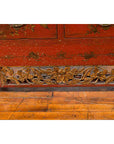 Chinese Qing Dynasty 19th Century Red Lacquer Cabinet with Chinoiserie Décor-11. Asian & Chinese Furniture, Art, Antiques, Vintage Home Décor for sale at FEA Home