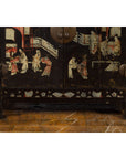 Pair of Chinese Qing Dynasty Black Lacquer Cabinets with Hand Painted Motifs-8. Asian & Chinese Furniture, Art, Antiques, Vintage Home Décor for sale at FEA Home