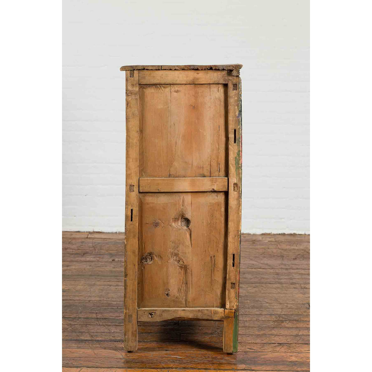 19th Century Polychrome Tibetan Cabinet with Double Doors and Painted Cartouches-12. Asian & Chinese Furniture, Art, Antiques, Vintage Home Décor for sale at FEA Home