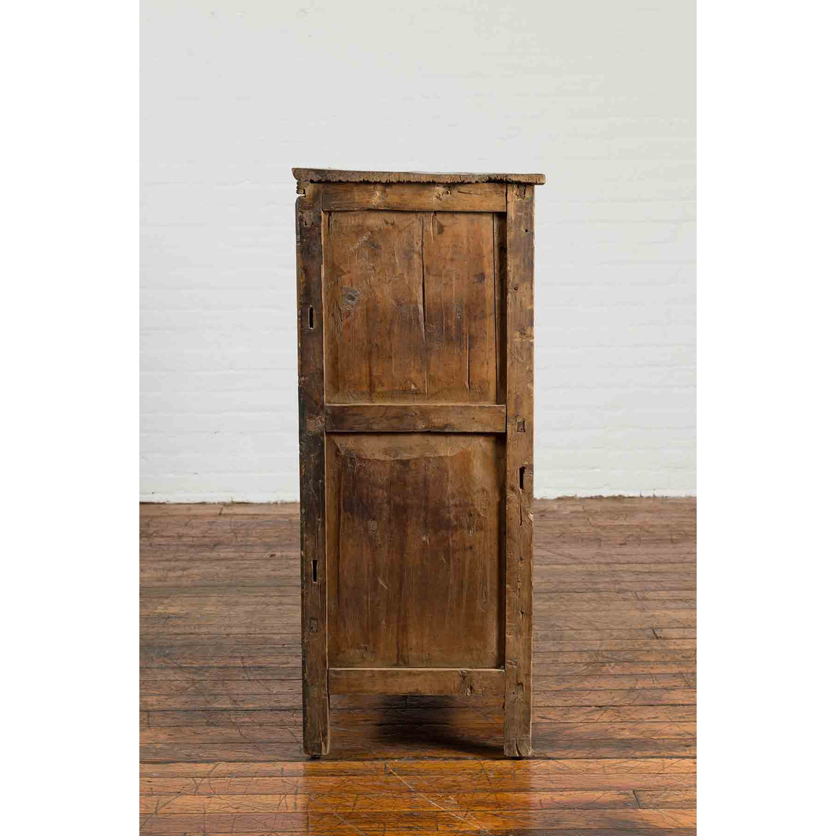 19th Century Polychrome Tibetan Cabinet with Double Doors and Painted Cartouches-14. Asian & Chinese Furniture, Art, Antiques, Vintage Home Décor for sale at FEA Home