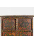 19th Century Polychrome Tibetan Cabinet with Double Doors and Painted Cartouches-7. Asian & Chinese Furniture, Art, Antiques, Vintage Home Décor for sale at FEA Home