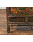 19th Century Polychrome Tibetan Cabinet with Double Doors and Painted Cartouches-11. Asian & Chinese Furniture, Art, Antiques, Vintage Home Décor for sale at FEA Home