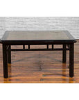 Chinese Early 20th Century Black Lacquered Coffee Table with Stone Top Inset-3. Asian & Chinese Furniture, Art, Antiques, Vintage Home Décor for sale at FEA Home