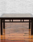 Chinese Early 20th Century Black Lacquered Coffee Table with Stone Top Inset-2. Asian & Chinese Furniture, Art, Antiques, Vintage Home Décor for sale at FEA Home