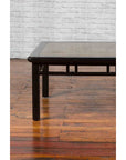 Chinese Early 20th Century Black Lacquered Coffee Table with Stone Top Inset-5. Asian & Chinese Furniture, Art, Antiques, Vintage Home Décor for sale at FEA Home