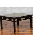 Chinese Early 20th Century Black Lacquered Coffee Table with Stone Top Inset-9. Asian & Chinese Furniture, Art, Antiques, Vintage Home Décor for sale at FEA Home