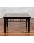 Chinese Early 20th Century Black Lacquered Coffee Table with Stone Top Inset-11. Asian & Chinese Furniture, Art, Antiques, Vintage Home Décor for sale at FEA Home