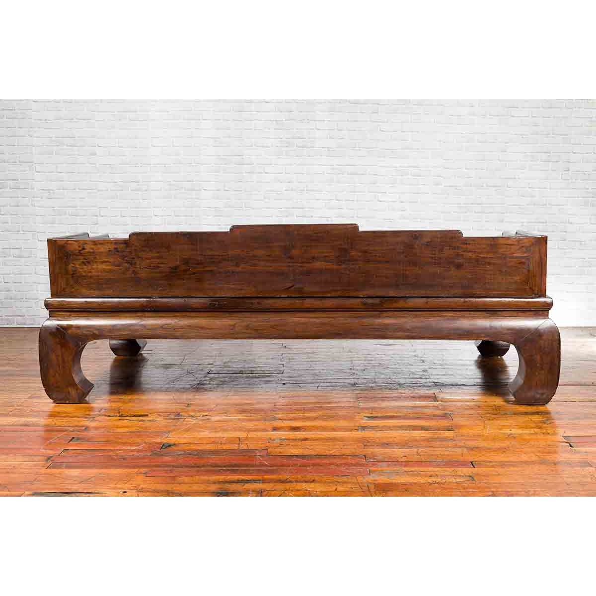 Chinese Qing Dynasty 19th Century Opium Daybed with Rattan Top and Chow Legs-12. Asian & Chinese Furniture, Art, Antiques, Vintage Home Décor for sale at FEA Home
