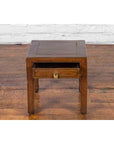 Chinese Qing Dynasty 19th Century Elm Side Table with Single Drawer-6. Asian & Chinese Furniture, Art, Antiques, Vintage Home Décor for sale at FEA Home