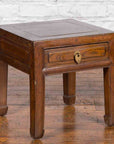 Chinese Qing Dynasty 19th Century Elm Side Table with Single Drawer-2. Asian & Chinese Furniture, Art, Antiques, Vintage Home Décor for sale at FEA Home