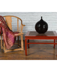 Chinese Early 20th Century Red Lacquer Coffee Table with Hand-Woven Rattan Top-3. Asian & Chinese Furniture, Art, Antiques, Vintage Home Décor for sale at FEA Home