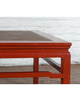 Chinese Early 20th Century Red Lacquer Coffee Table with Hand-Woven Rattan Top-6. Asian & Chinese Furniture, Art, Antiques, Vintage Home Décor for sale at FEA Home