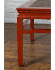Chinese Early 20th Century Red Lacquer Coffee Table with Hand-Woven Rattan Top-7. Asian & Chinese Furniture, Art, Antiques, Vintage Home Décor for sale at FEA Home