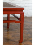 Chinese Early 20th Century Red Lacquer Coffee Table with Hand-Woven Rattan Top-8. Asian & Chinese Furniture, Art, Antiques, Vintage Home Décor for sale at FEA Home