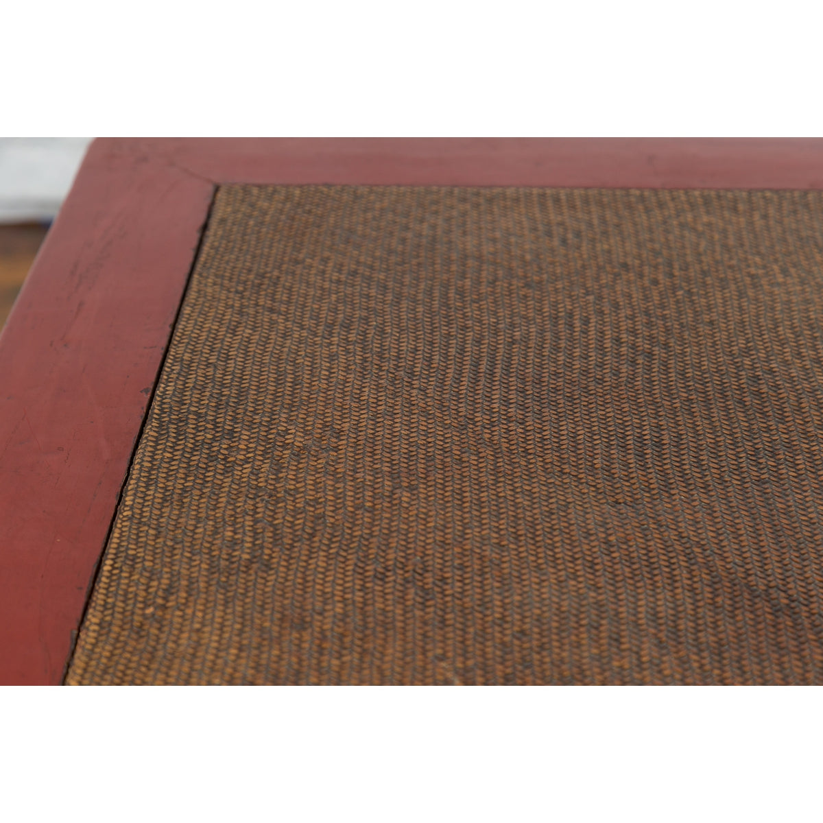 Chinese Early 20th Century Red Lacquer Coffee Table with Hand-Woven Rattan Top-10. Asian & Chinese Furniture, Art, Antiques, Vintage Home Décor for sale at FEA Home