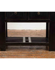 Chinese Early 20th Century Black Lacquered Console Table with Two Drawers-8. Asian & Chinese Furniture, Art, Antiques, Vintage Home Décor for sale at FEA Home