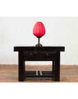 Chinese Early 20th Century Black Lacquered Console Table with Two Drawers-3. Asian & Chinese Furniture, Art, Antiques, Vintage Home Décor for sale at FEA Home