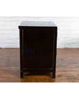 Qing Dynasty 19th Century Chinese Black Lacquer Side Cabinet with Two Drawers-7. Asian & Chinese Furniture, Art, Antiques, Vintage Home Décor for sale at FEA Home