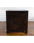 Qing Dynasty 19th Century Chinese Black Lacquer Side Cabinet with Two Drawers-8. Asian & Chinese Furniture, Art, Antiques, Vintage Home Décor for sale at FEA Home
