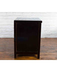 Qing Dynasty 19th Century Chinese Black Lacquer Side Cabinet with Two Drawers-9. Asian & Chinese Furniture, Art, Antiques, Vintage Home Décor for sale at FEA Home
