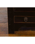 Qing Dynasty 19th Century Chinese Black Lacquer Side Cabinet with Two Drawers-15. Asian & Chinese Furniture, Art, Antiques, Vintage Home Décor for sale at FEA Home