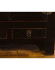 Qing Dynasty 19th Century Chinese Black Lacquer Side Cabinet with Two Drawers-16. Asian & Chinese Furniture, Art, Antiques, Vintage Home Décor for sale at FEA Home