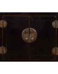 Qing Dynasty 19th Century Chinese Black Lacquer Side Cabinet with Two Drawers-5. Asian & Chinese Furniture, Art, Antiques, Vintage Home Décor for sale at FEA Home