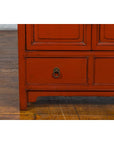 Chinese Qing Dynasty 19th Century Red Lacquer Cabinet with Doors and Drawers-7. Asian & Chinese Furniture, Art, Antiques, Vintage Home Décor for sale at FEA Home