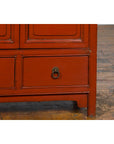 Chinese Qing Dynasty 19th Century Red Lacquer Cabinet with Doors and Drawers-8. Asian & Chinese Furniture, Art, Antiques, Vintage Home Décor for sale at FEA Home