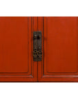 Chinese Qing Dynasty 19th Century Red Lacquer Cabinet with Doors and Drawers-9. Asian & Chinese Furniture, Art, Antiques, Vintage Home Décor for sale at FEA Home