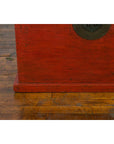 Chinese Qing Dynasty 19th Century Red Lacquer Blanket Chest with Brass Hardware-13. Asian & Chinese Furniture, Art, Antiques, Vintage Home Décor for sale at FEA Home