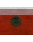 Chinese Qing Dynasty 19th Century Red Lacquer Blanket Chest with Brass Hardware-15. Asian & Chinese Furniture, Art, Antiques, Vintage Home Décor for sale at FEA Home