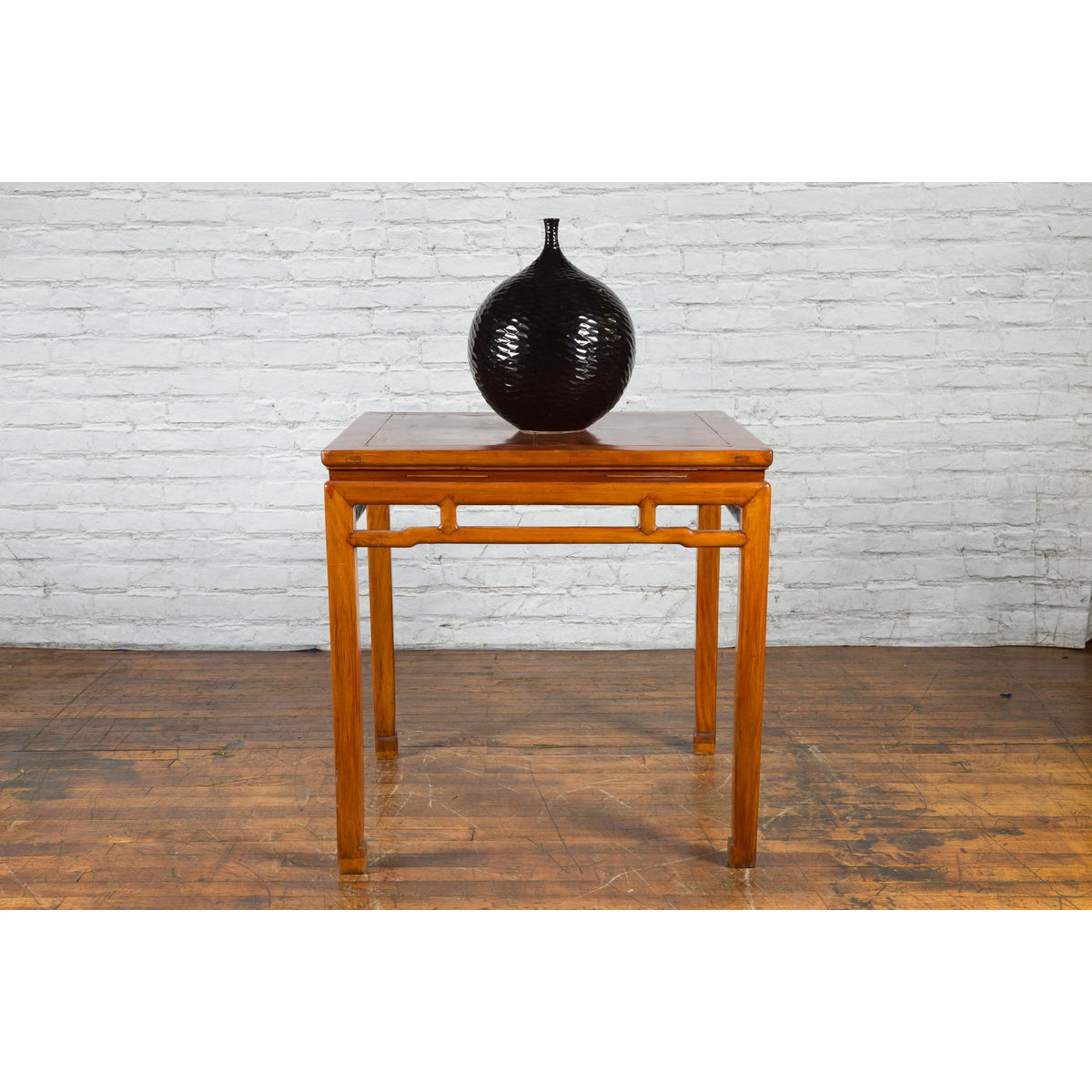 Qing Dynasty 19th Century Table with Humpback Stretchers and Horse Hoof Legs-3. Asian & Chinese Furniture, Art, Antiques, Vintage Home Décor for sale at FEA Home