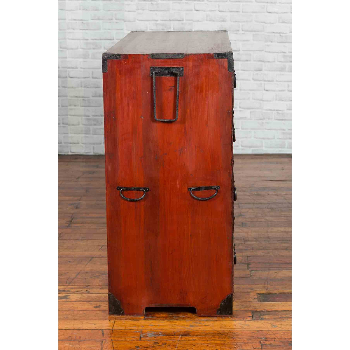 Japanese 19th Century Keyaki Wood Isho Dansu Clothing Chest with Iron Hardware-14. Asian & Chinese Furniture, Art, Antiques, Vintage Home Décor for sale at FEA Home