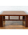 Chinese Early 20th Century Elmwood Coffee Table with Woven Rattan Top Inset-10. Asian & Chinese Furniture, Art, Antiques, Vintage Home Décor for sale at FEA Home