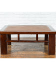 Chinese Early 20th Century Elmwood Coffee Table with Woven Rattan Top Inset-11. Asian & Chinese Furniture, Art, Antiques, Vintage Home Décor for sale at FEA Home