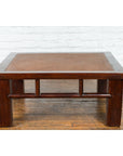 Chinese Early 20th Century Elmwood Coffee Table with Woven Rattan Top Inset-13. Asian & Chinese Furniture, Art, Antiques, Vintage Home Décor for sale at FEA Home