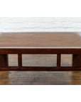 Chinese Early 20th Century Elmwood Coffee Table with Woven Rattan Top Inset-6. Asian & Chinese Furniture, Art, Antiques, Vintage Home Décor for sale at FEA Home