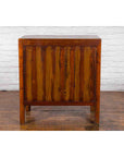 Chinese Antique Elm and Burlwood Two-Toned Side Cabinet with Doors and Drawers-13. Asian & Chinese Furniture, Art, Antiques, Vintage Home Décor for sale at FEA Home