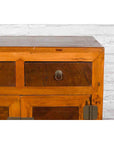 Chinese Antique Elm and Burlwood Two-Toned Side Cabinet with Doors and Drawers-7. Asian & Chinese Furniture, Art, Antiques, Vintage Home Décor for sale at FEA Home