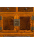 Chinese Antique Elm and Burlwood Two-Toned Side Cabinet with Doors and Drawers-8. Asian & Chinese Furniture, Art, Antiques, Vintage Home Décor for sale at FEA Home