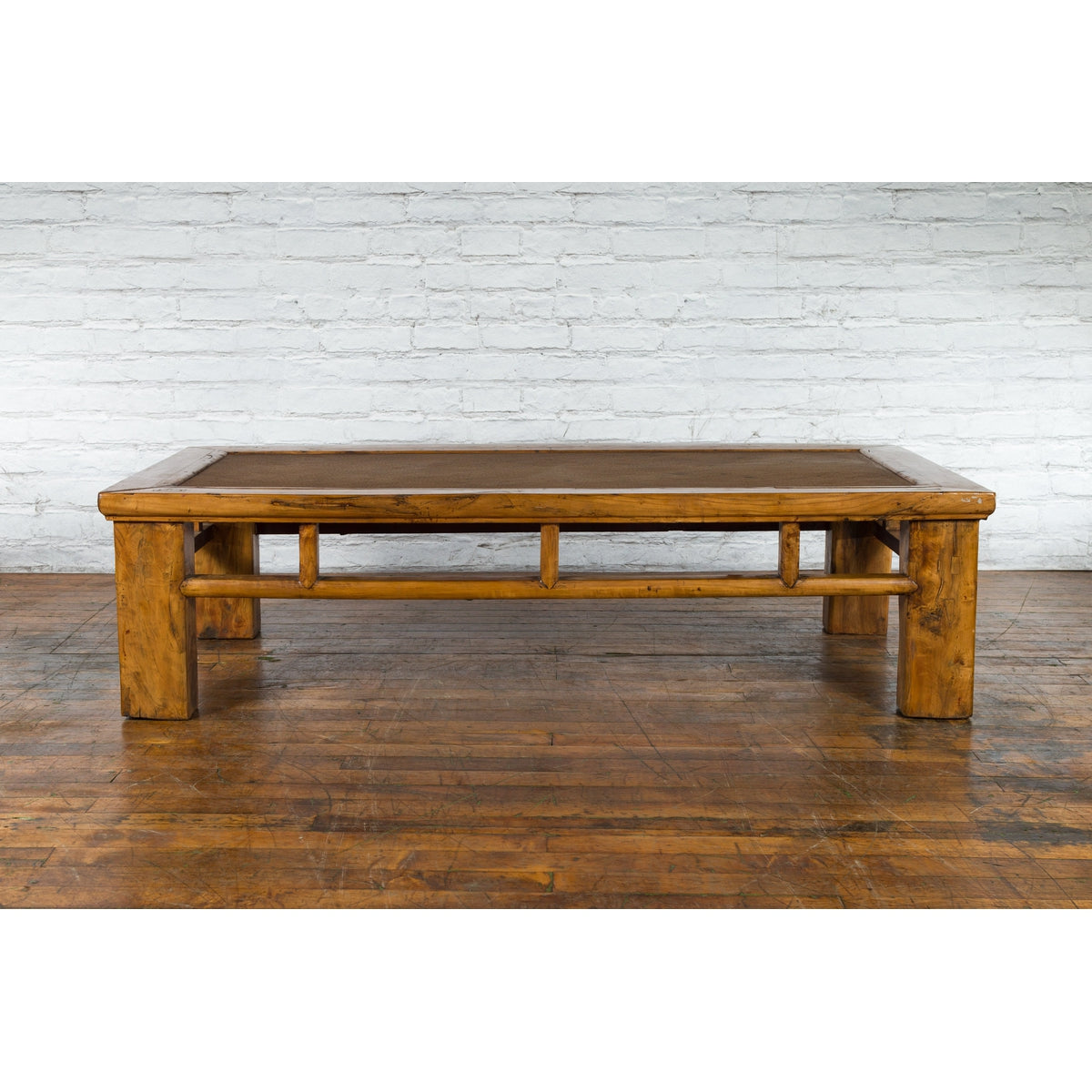 Chinese Qing Dynasty Elm Lohan Bed Coffee Table with Hand-Woven Rattan Top-4. Asian & Chinese Furniture, Art, Antiques, Vintage Home Décor for sale at FEA Home