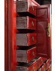 Chinese Qing Dynasty Period Red Lacquered Apothecary Cabinet with 32 Drawers-5. Asian & Chinese Furniture, Art, Antiques, Vintage Home Décor for sale at FEA Home