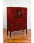 Chinese Qing Dynasty Period Red Lacquered Apothecary Cabinet with 32 Drawers-3. Asian & Chinese Furniture, Art, Antiques, Vintage Home Décor for sale at FEA Home