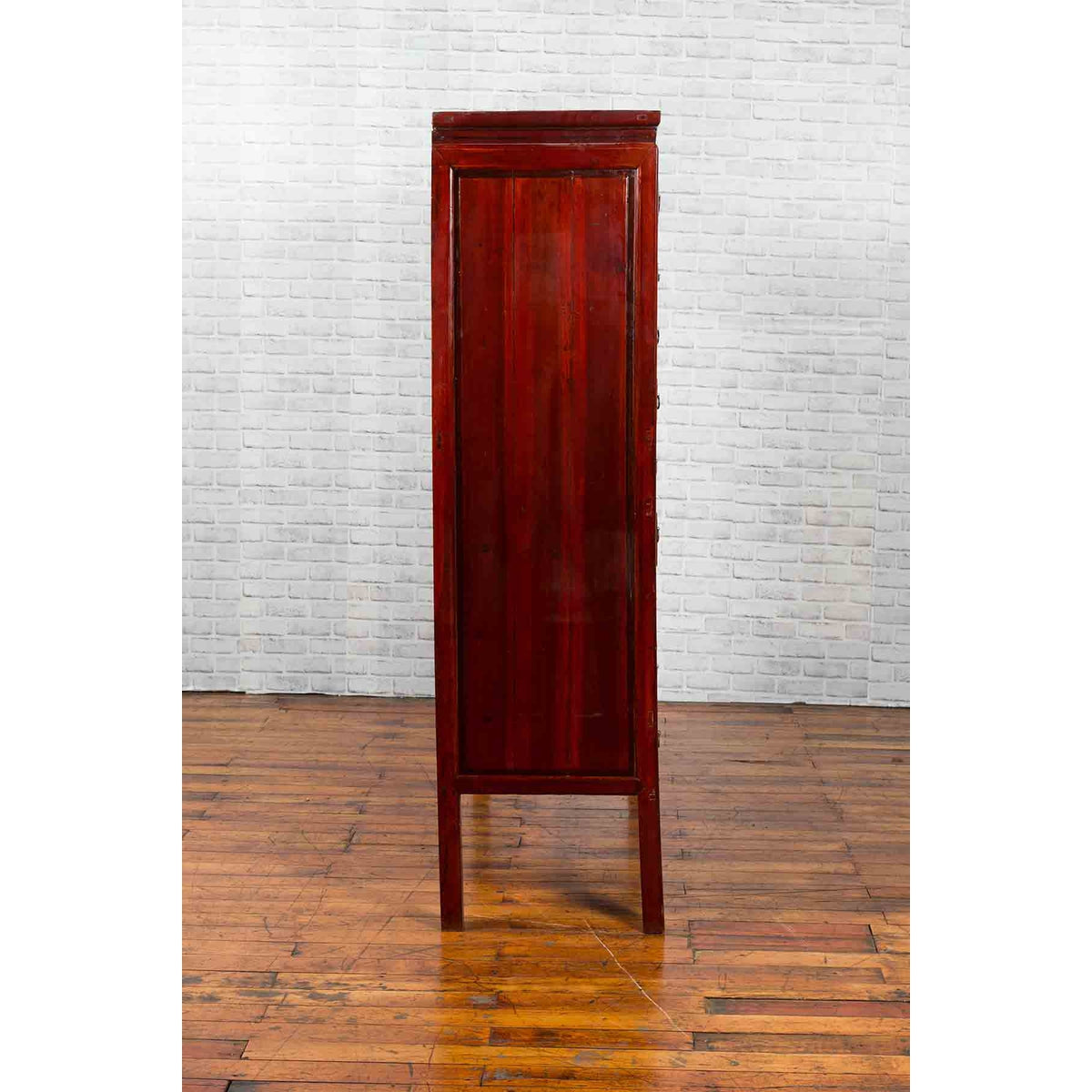 Chinese Qing Dynasty Period Red Lacquered Apothecary Cabinet with 32 Drawers-13. Asian & Chinese Furniture, Art, Antiques, Vintage Home Décor for sale at FEA Home