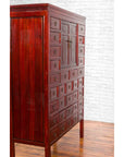 Chinese Qing Dynasty Period Red Lacquered Apothecary Cabinet with 32 Drawers-14. Asian & Chinese Furniture, Art, Antiques, Vintage Home Décor for sale at FEA Home