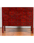 Chinese Qing Dynasty Period Red Lacquered Apothecary Cabinet with 32 Drawers-8. Asian & Chinese Furniture, Art, Antiques, Vintage Home Décor for sale at FEA Home