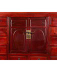 Chinese Qing Dynasty Period Red Lacquered Apothecary Cabinet with 32 Drawers-10. Asian & Chinese Furniture, Art, Antiques, Vintage Home Décor for sale at FEA Home