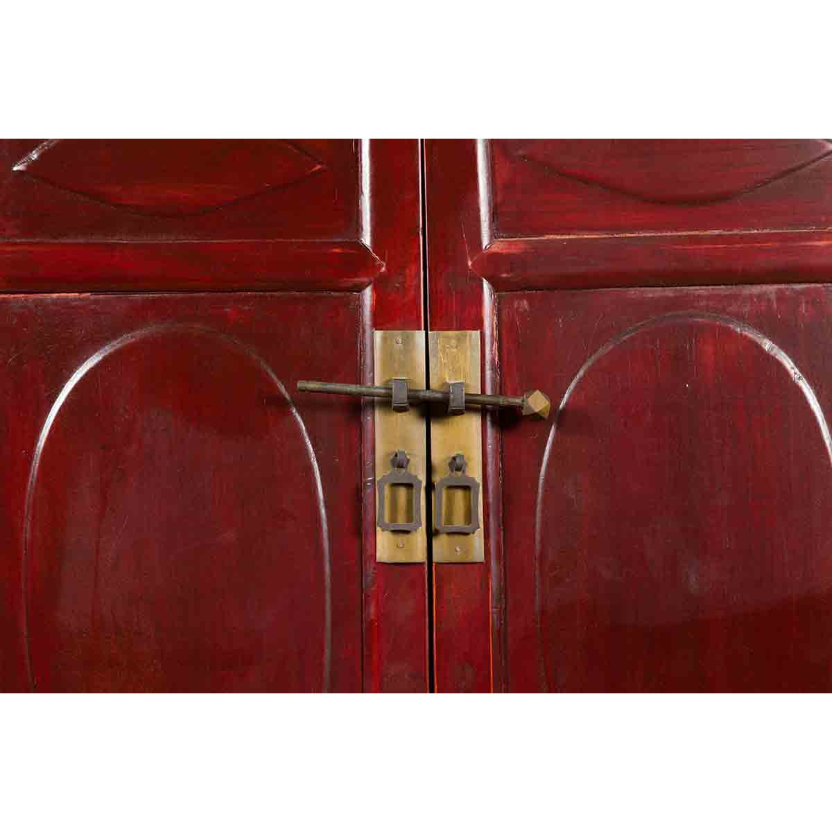 Chinese Qing Dynasty Period Red Lacquered Apothecary Cabinet with 32 Drawers-12. Asian & Chinese Furniture, Art, Antiques, Vintage Home Décor for sale at FEA Home