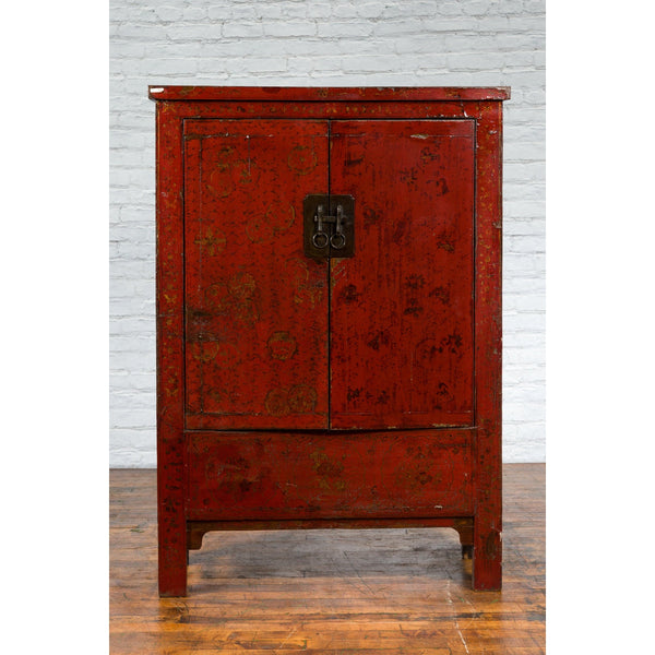 Red Lacquer Bedside Cabinet from Shanxi - Early 19thC Red Lacquer Bedside Cabinet from Shanxi - Early 19thC